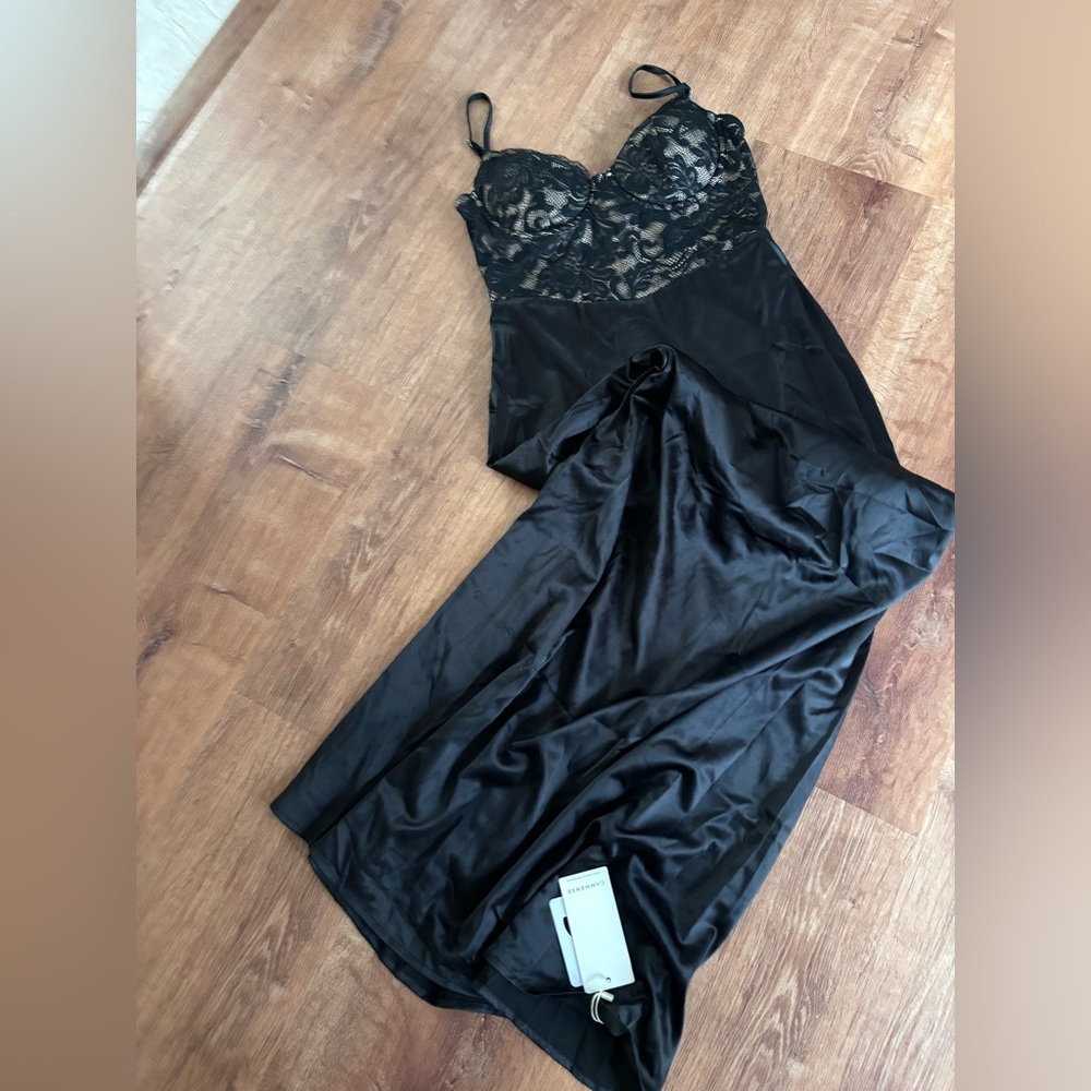 Commense black down with lace detail_ brand new with tags never worn!